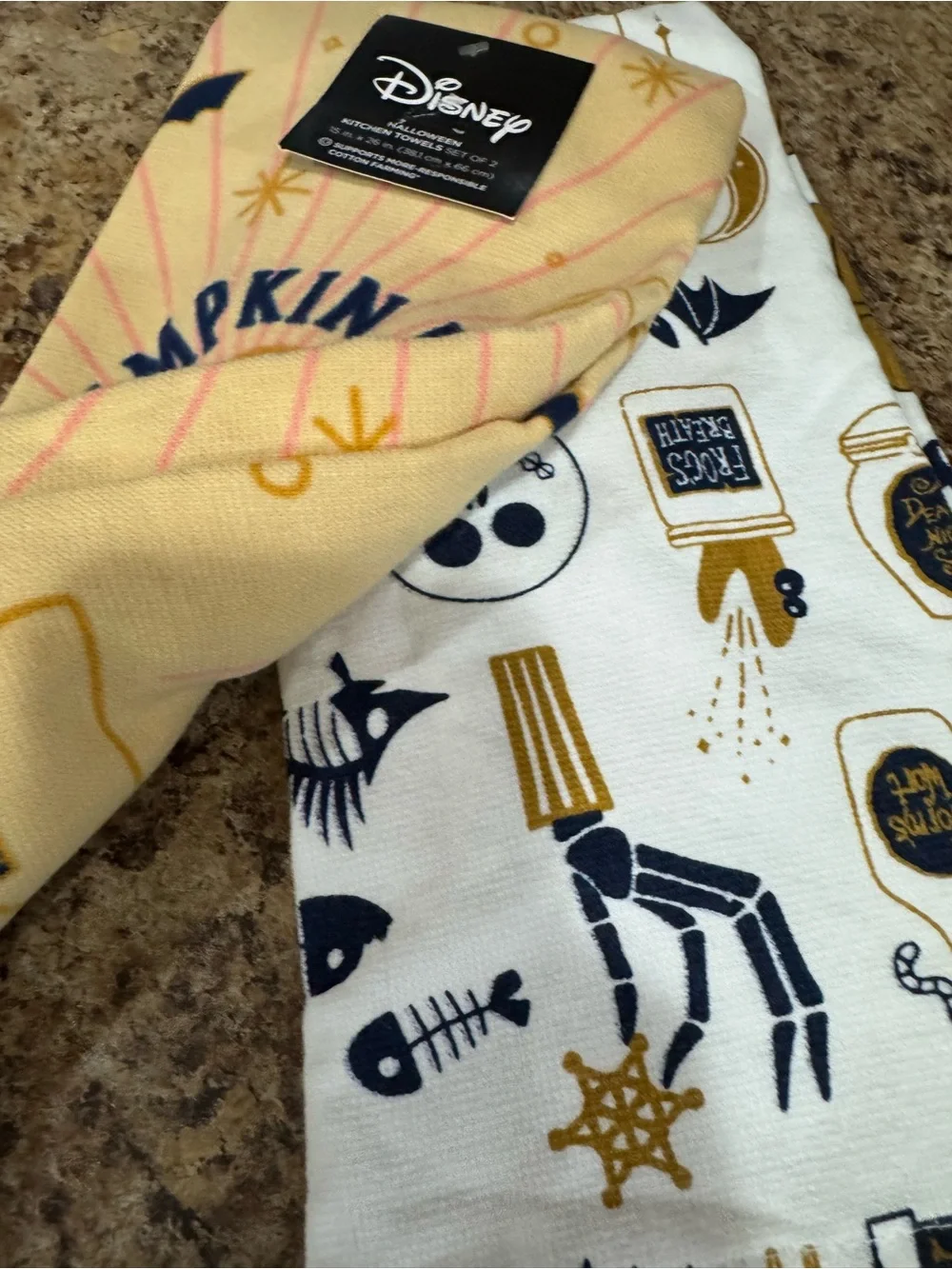 Disney Pumpkin King Dishtowels Set of 2 NEW